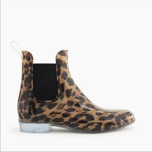 J. Crew chelsea cheetah rain boot